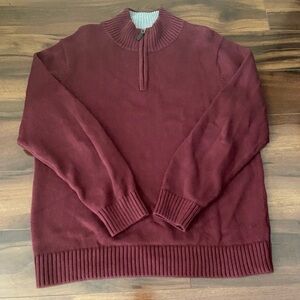 Men! L.L. Bean Quarter Zip Sweater Sweater in Burgundy